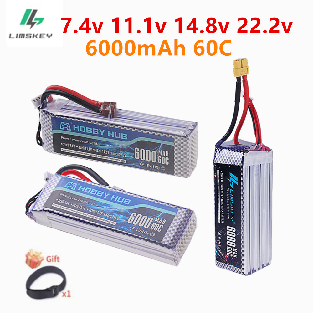 4S Lipo Battery 14.8V 6000Mah - Batería LiPo de 7,4 V, 11,1